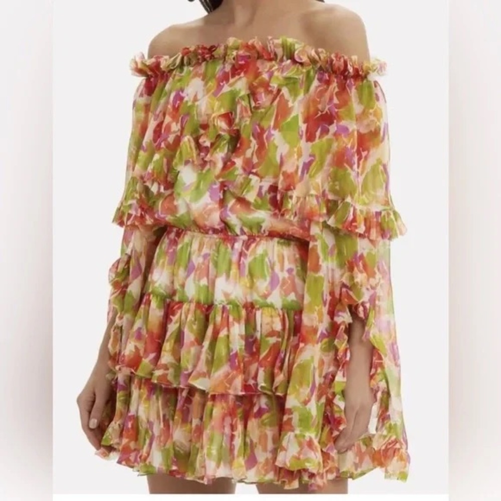 Caroline Constas Floral Off-Shoulder Dress